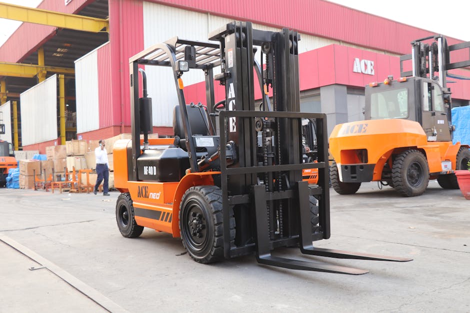Industrial forklifts representing asset financing
